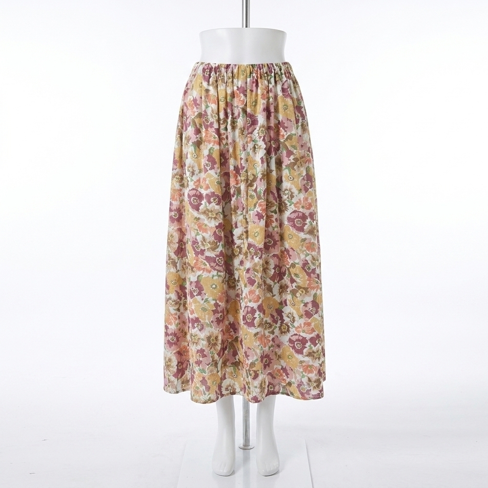 NEW THE GREAT. women's the papyrus skirt in golden lilac flower